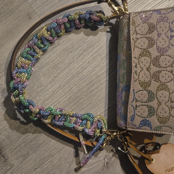 Coach Crystal Rainbow Ombre Signature Tabby Shoulder/Crossbody Bag - Picture 12 of 17